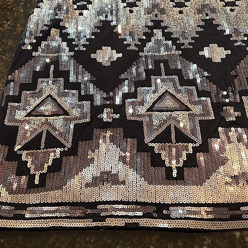 EXPRESS Sequin Skirt! Black geometric pattern